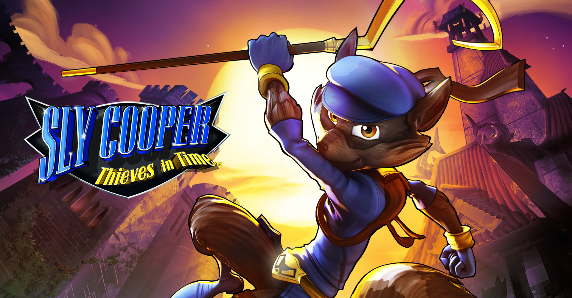 Key art of Sly Cooper stealth platforming